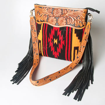 American Darling Signature Crossbody Hand Tooled Saddle Blanket Genuine Leather women bag western handbag purse